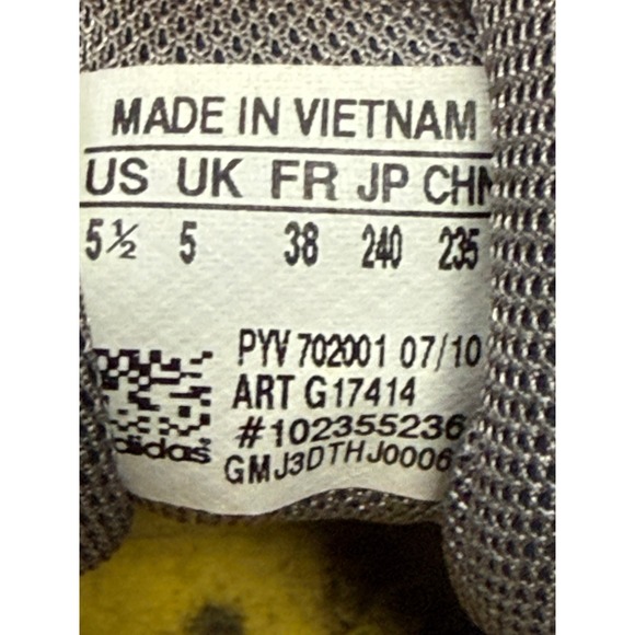 Adidas Men's Trail Running Shoes Gray Yellow Athletic Sneakers Size 5.5 US - BP - Picture 5 of 5